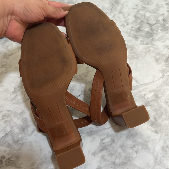 CASLON WOMENS CNLYNNYN LEATHER 3”HEEL SANDAL BROWN Sz 7.5 - Picture 7 of 8